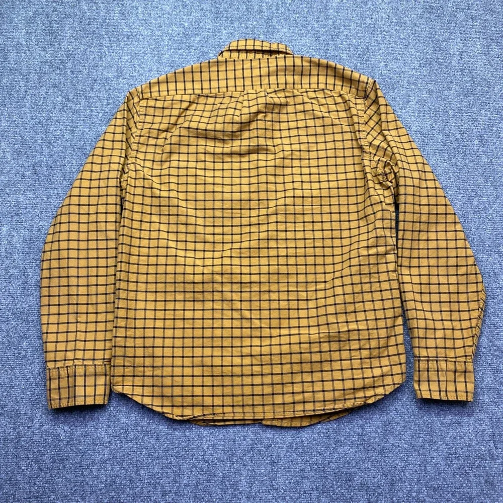 JCrew Mens Slim Untucked Oxford Shirt Mustard Yellow Plaid J8775 Size‎ M